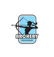 archering girl emblem vector image