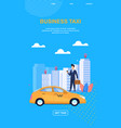 business taxi blue background vector image