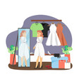 daily life women clothing store happy girl vector image