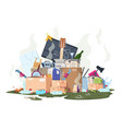 garbage pile organic and plastic dirty stack vector image