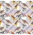wild pheasant animals birds in watercolor floral vector image vector image