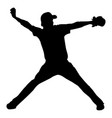 baseball pitcher silhouette vector image