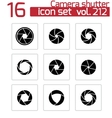 black camera shutter icons set vector image