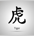 chinese zodiac symbol tiger hieroglyph simple vector image