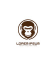 monkey face vintage logo line art concept black vector image vector image