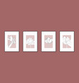 botanical wall art set tulips flowers vector image