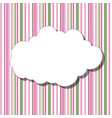cartoon white cloud with shadow on striped vector image