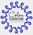 colon cancer awareness ribbon design with text vector image