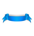 Blue ribbon banner satin glossy bow blank design Vector Image