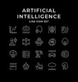 set line icons of artificial intelligence vector image