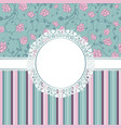 invitation card with pink roses vector image
