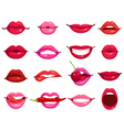 lips cartoon set vector image