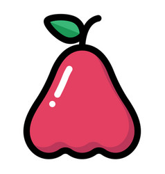 Rose apple linecolor Royalty Free Vector Image