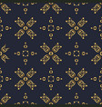 swirl pattern seamless gold and navy blue vector image