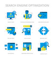 seo flat icons vector image vector image