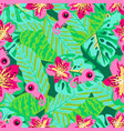 floral pattern with chameleon vector image vector image