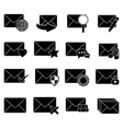 message email icons set vector image vector image