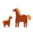 mother horse with her baby foal cute mom and her vector image