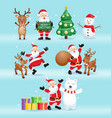 santa claus and friends for christmas day i vector image