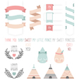 set of cute ribbons labels droplet vector image vector image