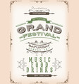 vintage festival poster background vector image