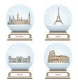 collection of snow globes vector image vector image
