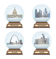 collection of snow globes vector image vector image