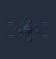 dark neumorphic cycle diagram for infographic vector image vector image