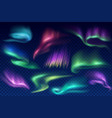 northern lights aurora borealis in polar night sky vector image