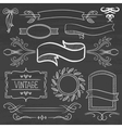 set of vintage ribbons frames on a chalkboard vector image