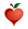 apple symbol in the shape of heart vector image