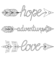 bohemian arrows handpainted signs boho adventure vector image