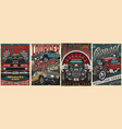 custom cars vintage colorful posters vector image vector image