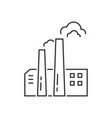 black thin line factory icon vector image