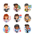 cartoon people avatars with different professions vector image vector image