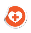 medical icon orange sticker vector image