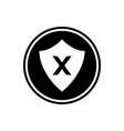 shield and cross round glyph icon user interface vector image