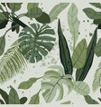 seamless tropical pattern with exotic palm leaves vector image