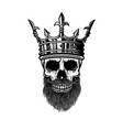 skull with king crown design element for logo vector image vector image