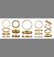 golden rings realistic jewelry view gold vector image
