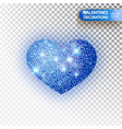heart blue glitter isolated on transparent vector image vector image