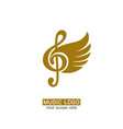 music logo winged treble clef vector image