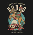 t shirt design american cowboy rodeo western vector image