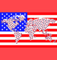 abstract world map from stars usa flag in star vector image