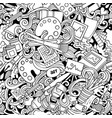cartoon cute doodles hand drawn artist seamless vector image