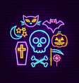 happy halloween neon concept vector image vector image
