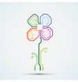 logo circuit flower vector image vector image