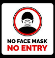 no face mask entry vector image