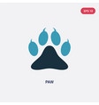 two color paw icon from animals concept isolated vector image