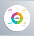 4 business circle infographic background template vector image